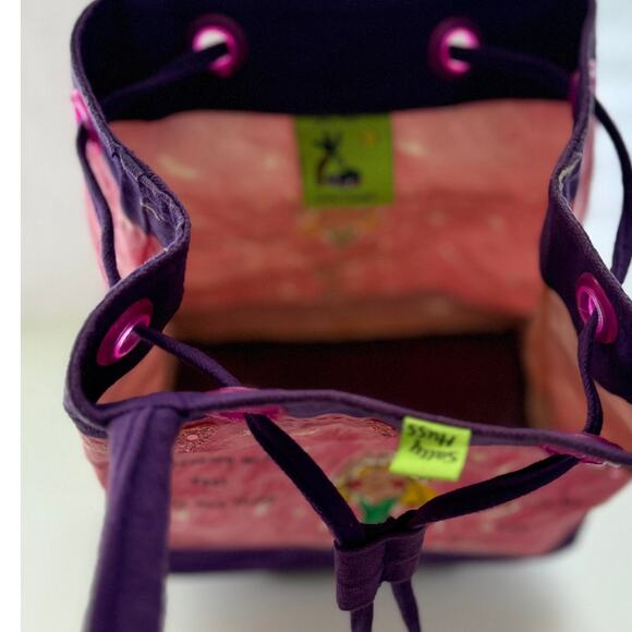 Sally Huss Sunny Thoughts Dancing Girl Canvas Purse Tote Shoulder Bag Medium - Picture 11 of 11